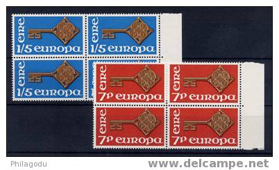 EIRE 1968, Europa ** Bloc De 4, ++ Pour Refaire Vos Années Complètes - Unused Stamps