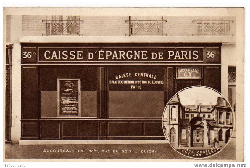 C 1533 - CLICHY - Caisse D'epargne De Paris - Belle CPA De 1945 - - Clichy