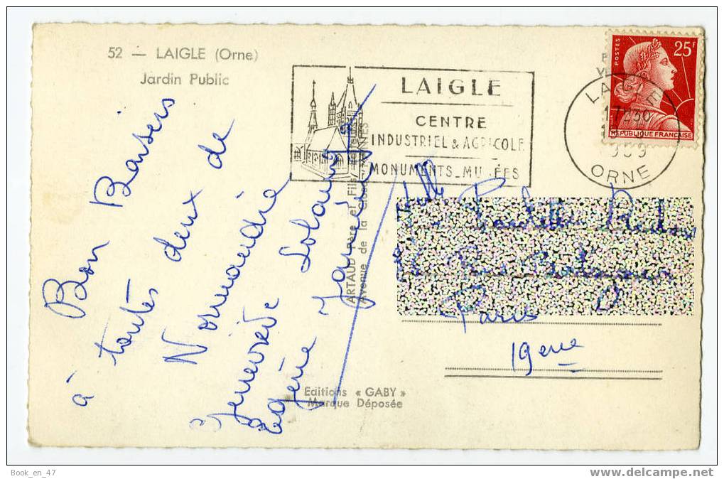 {28569} 61 Orne Laigle , Jardin Public . Editions Gaby , Animée , Circulée En 1959 ? - L'Aigle