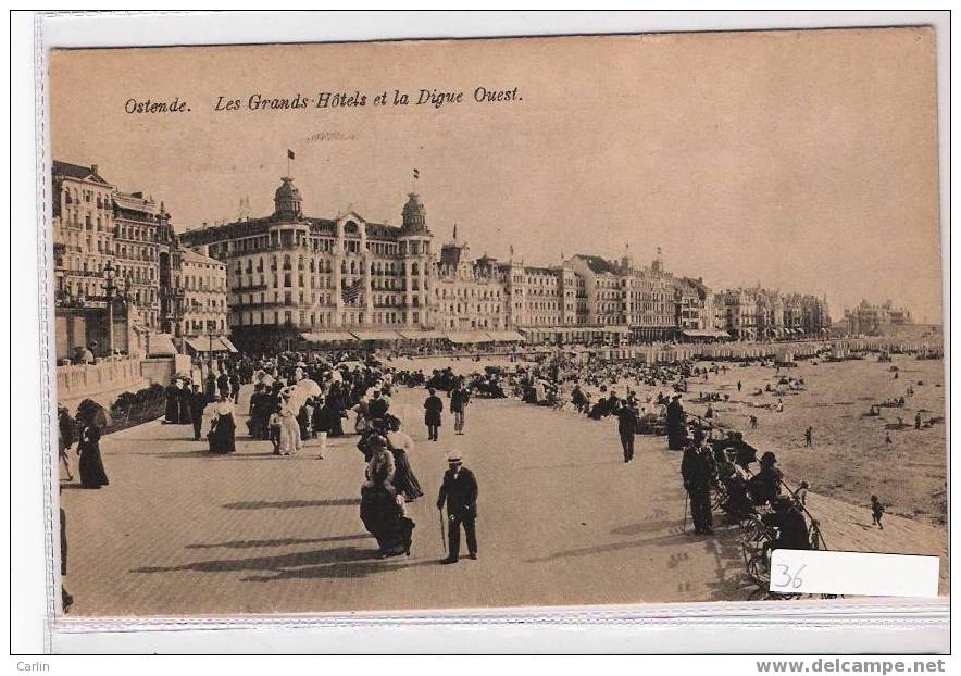 Ostende : Les Gds Hotels Et La Digue Ouest - Oostrozebeke