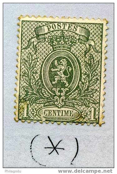 Belgique 23A Papier épais Bouche Case    Sans Gomme   Cote 63 Euro - 1866-1867 Coat Of Arms