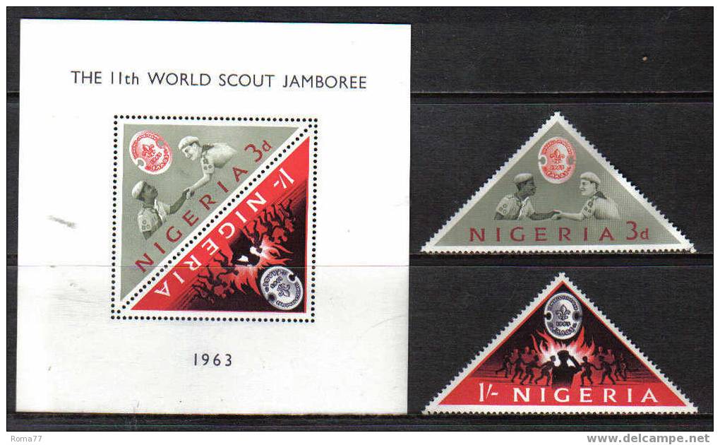 D1342 - NIGERIA : N. 141/142 + B.F. ***  SCOUT  11  JAMBOREE - Nigeria (1961-...)