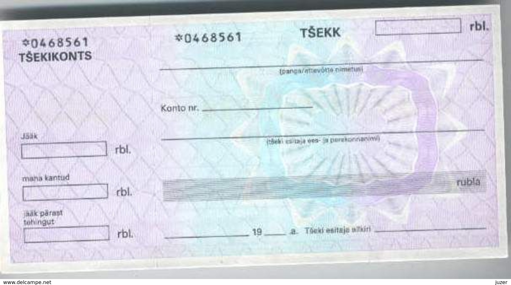 Estonia: Unused Check-Book (1992) - Estonia