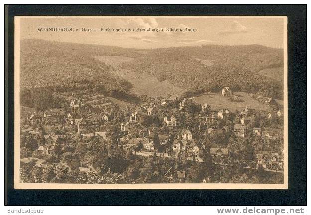 Wernigerode A. Harz - Blick Nach Dem Kreuzberg U. Küsters Kamp (August Lenge Voyagé En 1926) - Wernigerode