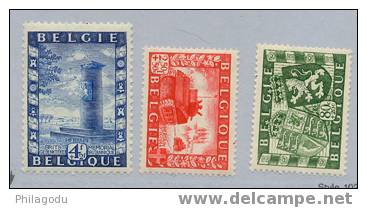 Belgique 1950, 823/825  +  Cote 16 €     Union Belgo-Britannique  Hertain - Ongebruikt