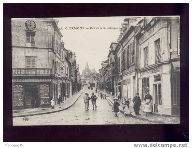 007820 Clermont Rue De La République édit.ELD N°15  Belle Carte Animée Magasin Jouet Confiserie Coiffeur - Clermont