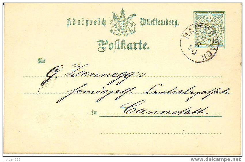 Briefkaart ´Haiterbach 1 8 90´ Naar Cannstadt (X0764) - Sonstige & Ohne Zuordnung