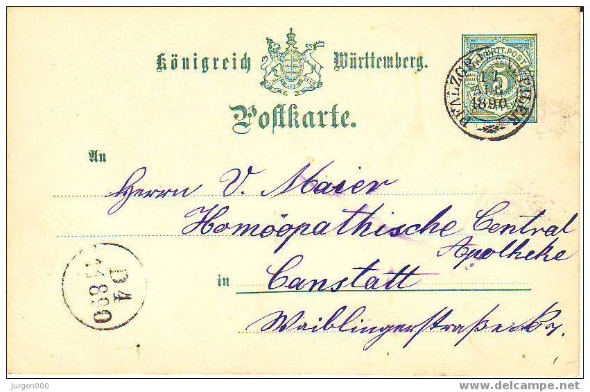 Briefkaart ´Pfalzgrafenweiler 11 Aug 1890´ Naar Cannstadt (X0766) - Sonstige & Ohne Zuordnung