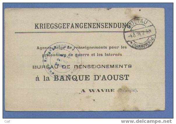 KRIEGSGEFANGENENSENDUNG Met Stempel SOLTAU Naar "Prisonniers De Guerre Et Les Internes / BUREAU DE RENSEIGNEMENTS" - Prisonniers