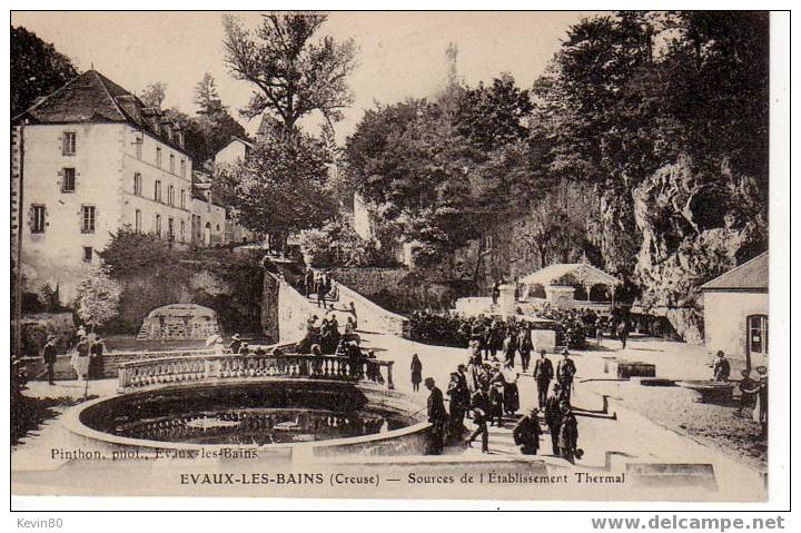 23 EVAUX LES BAINS Sources De L´Etablissement Thermal Cpa Animée - Evaux Les Bains