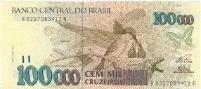 BRESIL  100 000 Cruzeiros Non Daté (1993)   Pick 235b  Signature 30   ****BILLET  NEUF**** - Brasilien