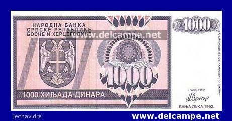 BOSNIE-HERZEGOVINE   1 000 Dinara  Daté De 1992   Pick 137     ***** BILLET  NEUF  ***** - Bosnië En Herzegovina