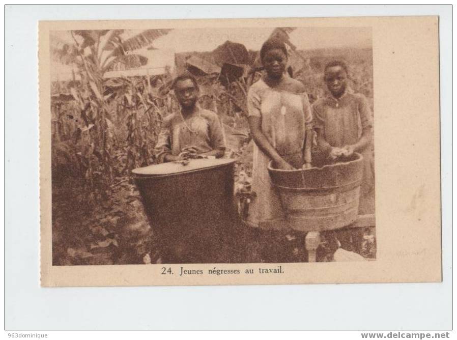 Congo Belge - Jeunes Négresses Au Travail - Missioni