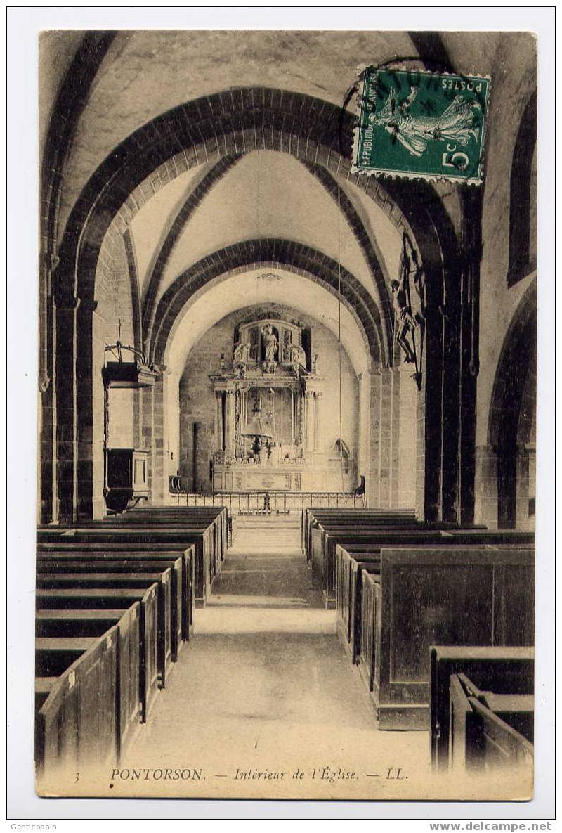 H114 - PONTORSON  - Intérieur De L´église (oblitération De Pontorson) - Pontorson