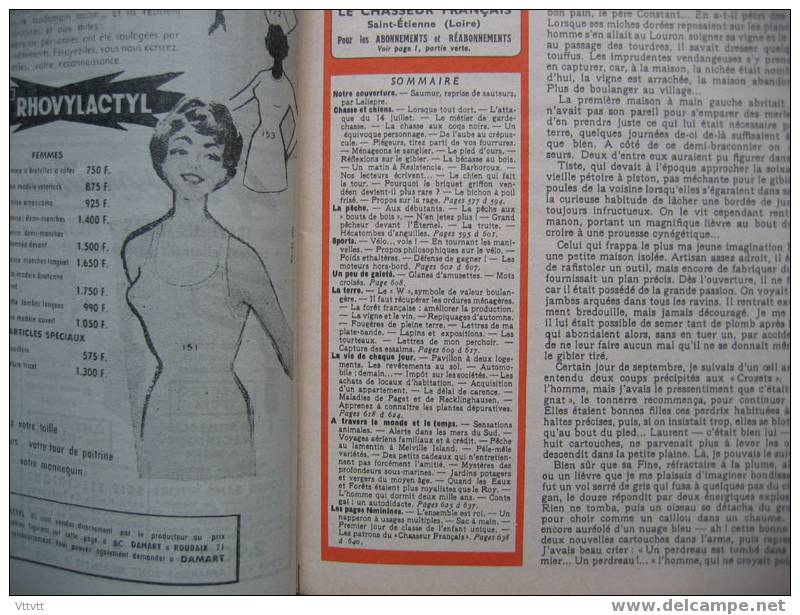 Le Chasseur Français, N° 704, Octobre 1955. Sommaire, Voir Scan. Une Saumur. Manufrance, Fusil, Cycle, Vélomoteur - Caza & Pezca