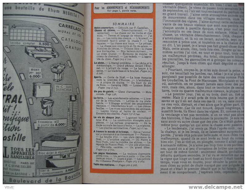 Le Chasseur Français, N° 706, Décembre 1955. Sommaire Voir Scan. Une Chien, Lièvre. Manufrance, Fusil, Cycle, Vélomoteur - Jagen En Vissen