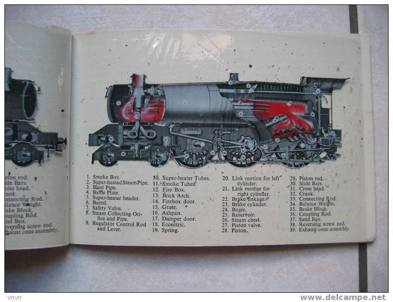 "The Steam Engine" (1954) Locomotive à Vapeur , En Anglais, 32 Pages, 18,5 Sur 12, Croquis Et Dessin Plastifié (rare) - Ingénierie