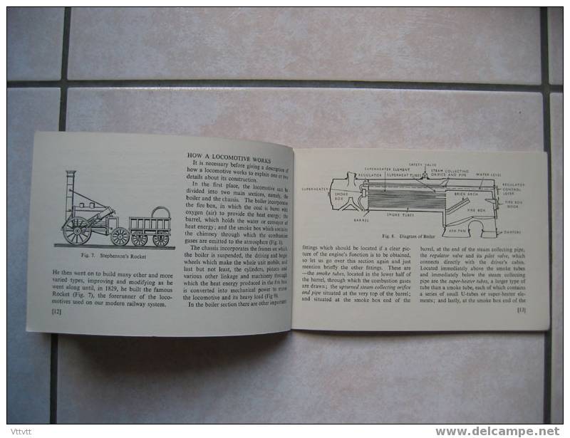 "The Steam Engine" (1954) Locomotive à Vapeur , En Anglais, 32 Pages, 18,5 Sur 12, Croquis Et Dessin Plastifié (rare) - Ingénierie