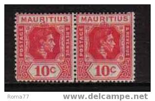 806 - MAURITIUS , Giorgio VI 1938 : Yvert Coppia Del N. 205a (Gibbons N. 256c) Dent 15x14 *** - Mauritius (...-1967)