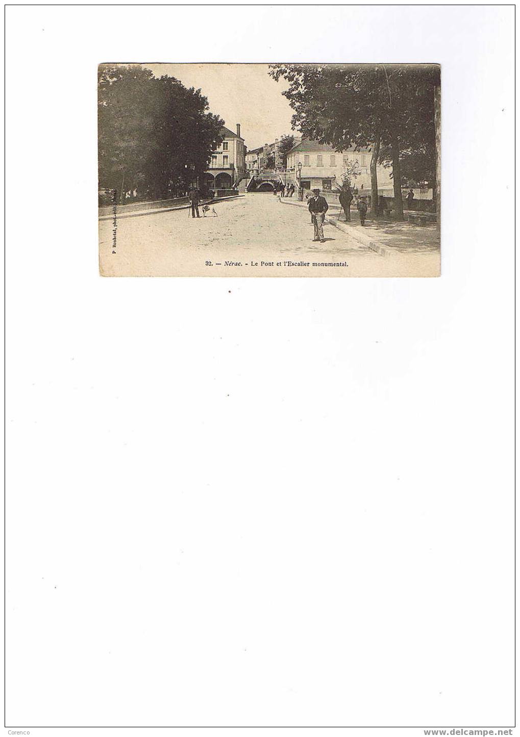47   NERAC   32  Le Pont Et L Escalier Monumental   Non écrite  Dos Non Séparé  1904 - Nerac