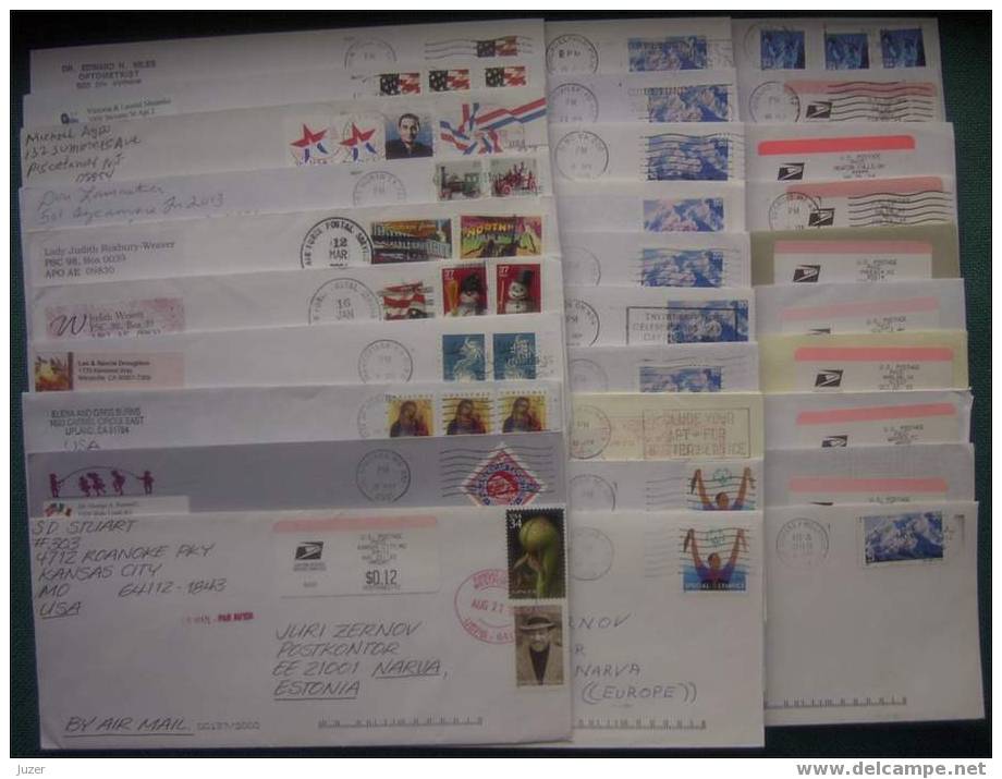 30 Different Covers From USA To Estonia (7) - Storia Postale