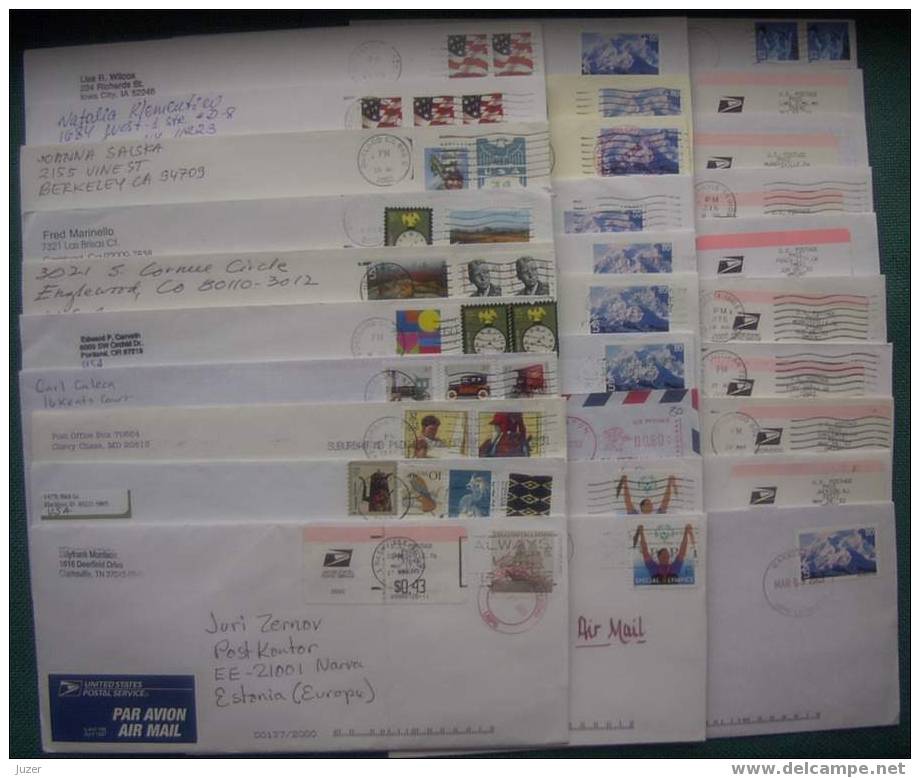 30 Different Covers From USA To Estonia (4) - Storia Postale