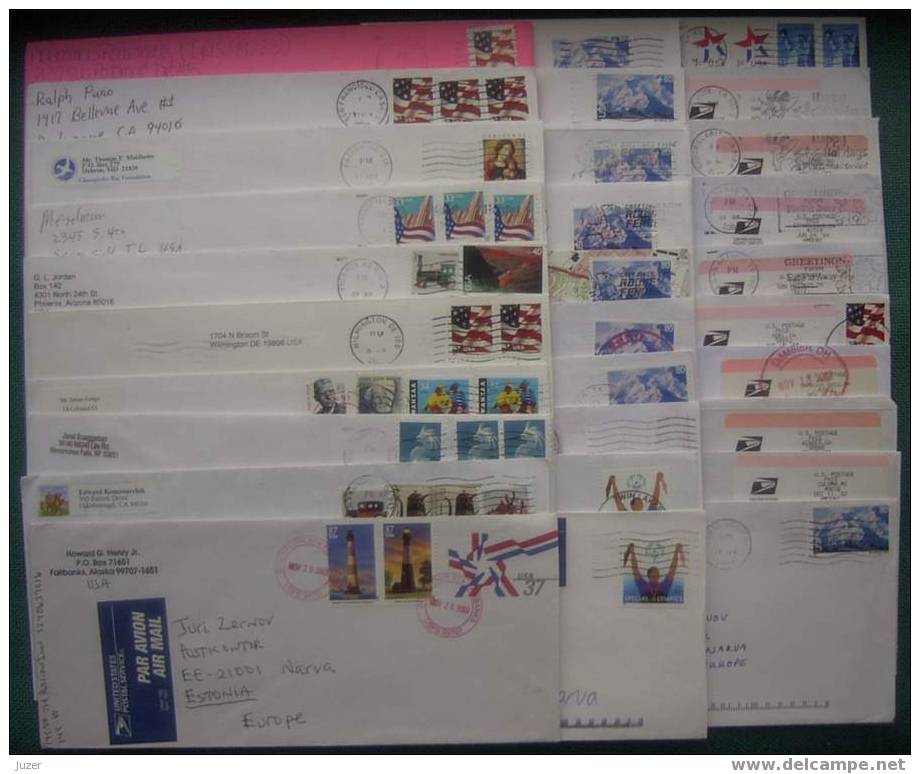 30 Different Covers From USA To Estonia (2) - Storia Postale
