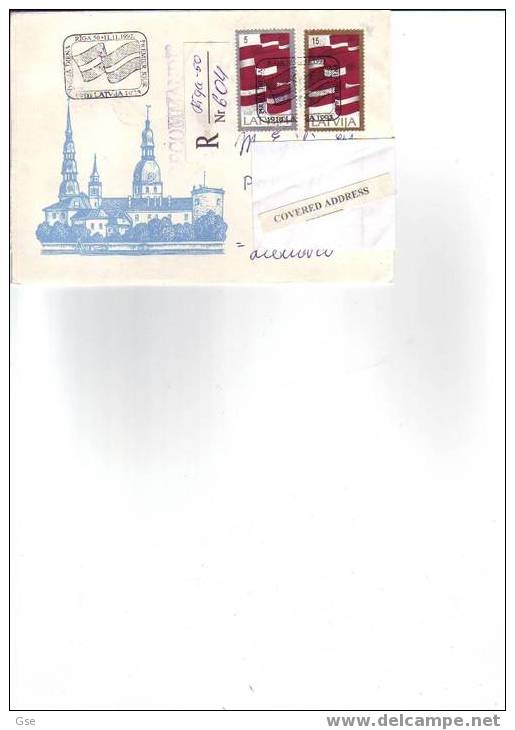 LETTONIA 1993 - FDC - Yvert 325/6 - Annullo Speciale Illustrato Su Raccomandata - Omslagen