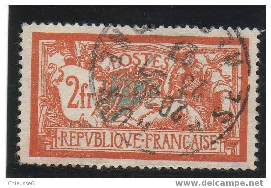 France Ob. N° 145 2F Orange Et Vert Bleu Cassure Dans Le Bas De L' écusson ( Signé Brun) - 1900-27 Merson