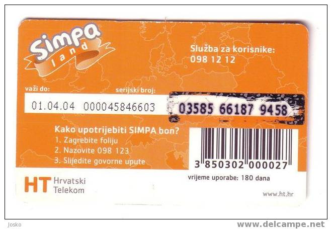SIMPA - 100.kuna ( Croatia GSM  Prepaid Card ) RRR - Croacia