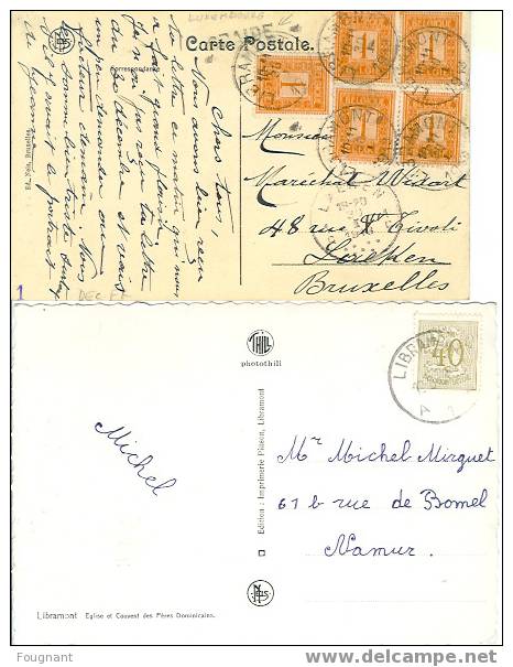 Belgique.LIBRAMONT(Luxembourg.):2  Cartes:1:Eglise Et Couvent Des Pères Dominicains.2:Château De Ronfay.1913. - Libramont-Chevigny