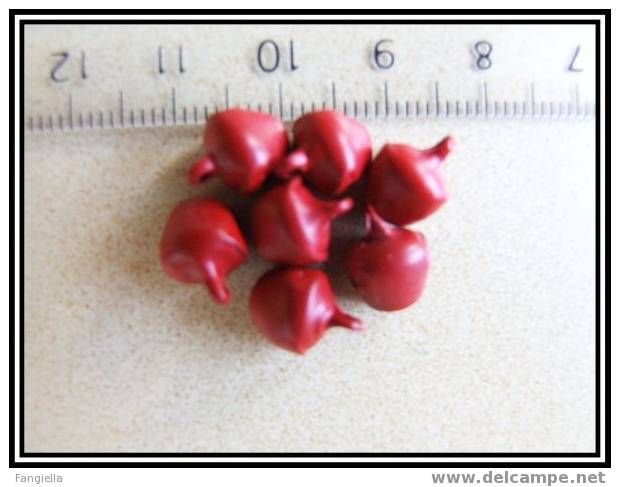 Lot De 5 Clochettes Rouges Environ 7,6x10mm - Pearls