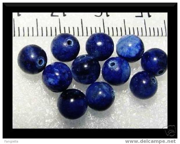 Lot 6 Perles En Véritable Sodalite 6mm - Pearls