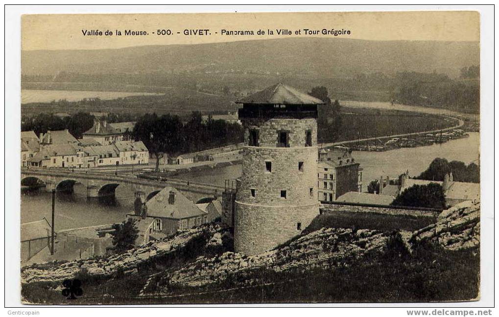 H117 - GIVET - Panorama De La Ville Et Tour Grégoire (1914) - Givet