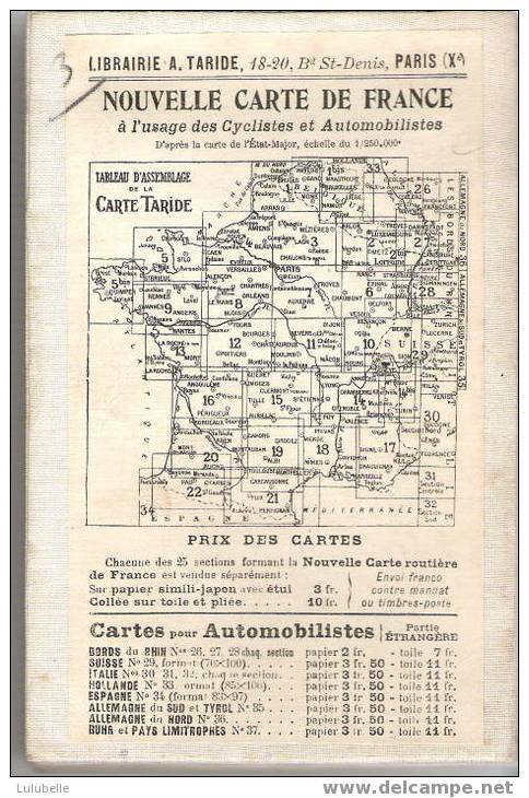 CARTE TARIDE - PARIS, CHAMPAGNE (Nord) ARDENNES - ROUTIERE N° 3 - Autres & Non Classés