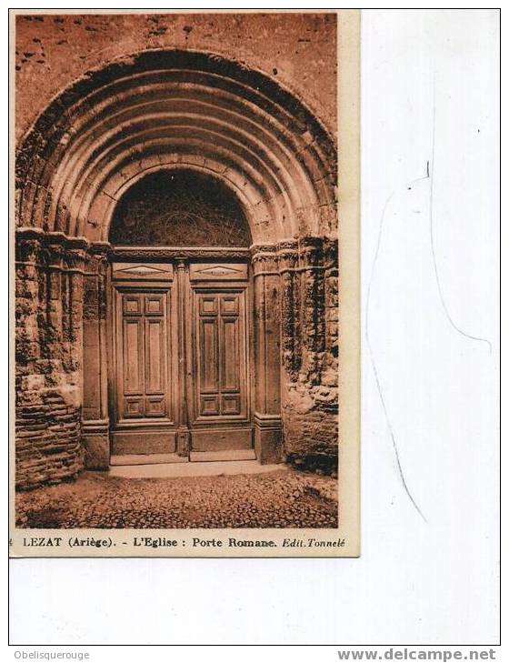 09 LEZAT EGLISE PORTE ROMANE N°4 ED TONNELE - Lezat Sur Leze