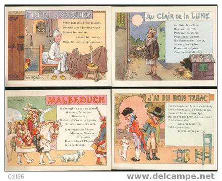 12 Cartons Publicitaires Alcool De Menthe Ricqlès Chansons De France Illustrées Par H Gerbault Bon état - Publicités