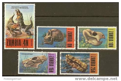 ZAMBIA 1972 Used Stamp(s) Prehistoric Animals 97-101 # 6380 - Zambie (1965-...)