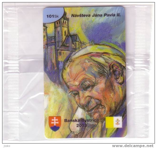 POPE JOHN PAUL II No.2 ( Slovakia Mint Card - Only 1250.ex ) Pape Papst Papa Paus Karol Wojtyla Jean Juan Pablo Religion - Slovaquie
