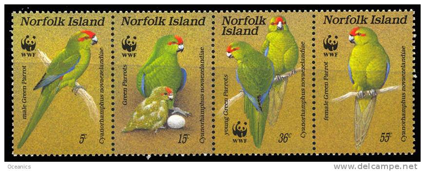 Norfolk (Scott 421 - Série Oiseaux Perroquets / Parrot Bird Set) [**] - Ile Norfolk