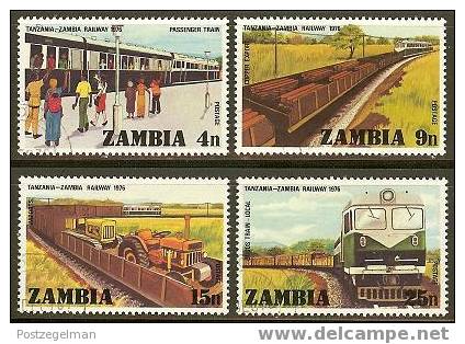 ZAMBIA 1976 CTO Stamp(s) Railways 168-171 #6393 - Zambia (1965-...)