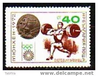 WEIGHTLIFTING - Bulgarie - 1972 - Ol.Som.G´s - Munchen´72 - Surcharge - MNH - Weightlifting