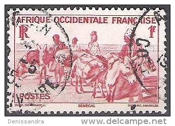 Afrique Occidentale Française 1947 Michel 40 O Cote (2001) 0.40 € Caravane D'ânes Cachet Rond - Usati