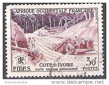 Afrique Occidentale Française 1956 Michel 81 O Cote (2001) 1.30 € Route Abidjan - Abengourou Cachet Rond - Gebraucht