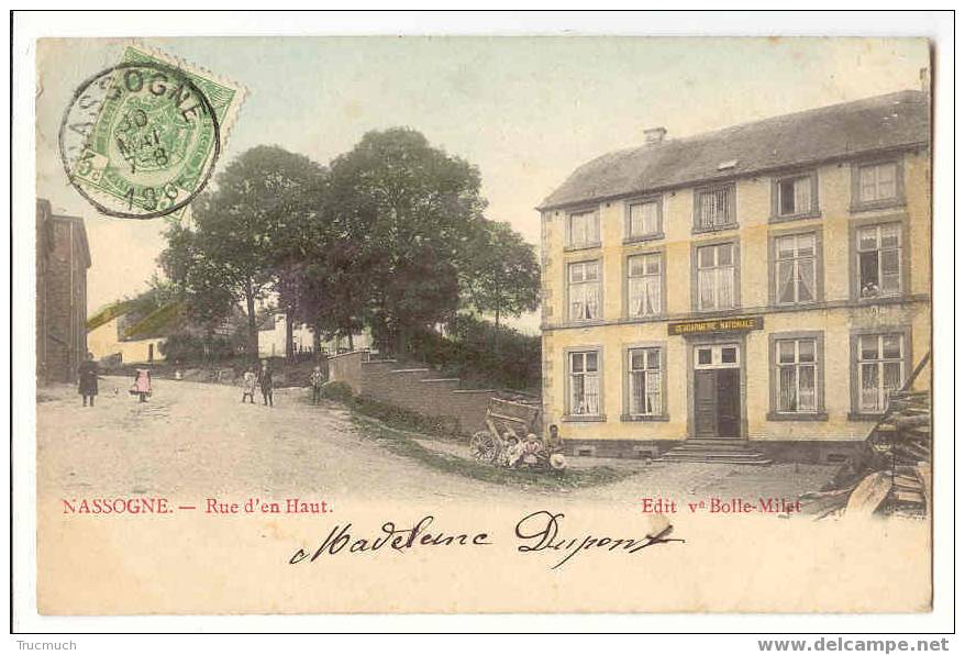 7639 - NASSOGNE - Rue D´ En Haut "en Couleurs" édit Ve Bolle-Milet - Nassogne