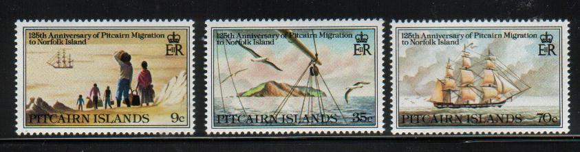 PITCAIRN 1981 MIGRATION SET OF 3 NHM - Pitcairn Islands