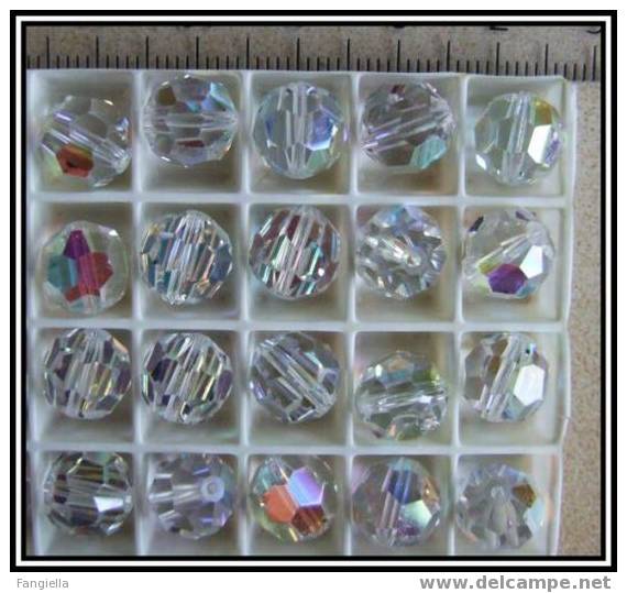 1 Perle En Véritable Cristal Swarovski Réf: 5000 Rondes Facettées Cristal AB 9mm - Perle