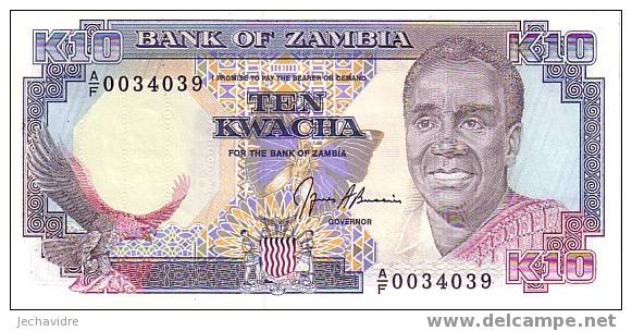 ZAMBIE   10 Kwacha  Non Daté   Pick 31a  Signature 8     ***** QUALITE  XF ***** - Zambia