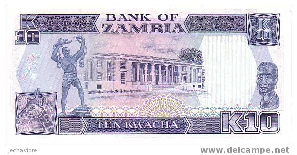 ZAMBIE   10 Kwacha  Non Daté   Pick 31a  Signature 8     ***** QUALITE  XF ***** - Zambia