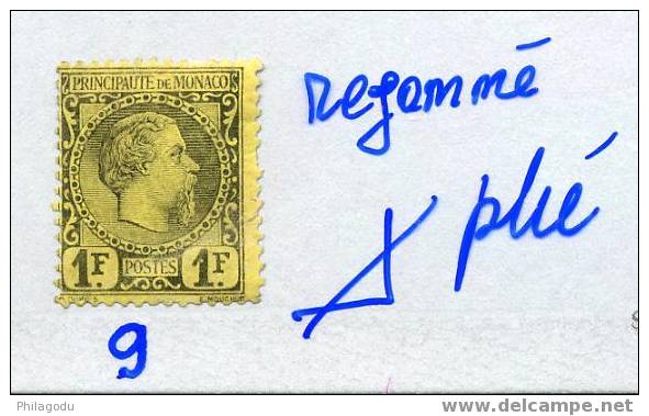 MONACO 1F Regommé Et Coin Plié Mais Il  Cote 2500 Euros  BON BOUCHE CASE - Unused Stamps
